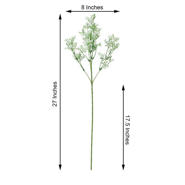 4 Pack | 27 Inch | White Babys Breath Artificial Flowers, Gypsophila Real Touch Silk Flowers Stem