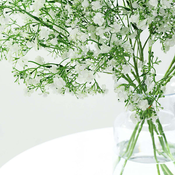 4 Pack | 27 Inch | White Babys Breath Artificial Flowers, Gypsophila Real Touch Silk Flowers Stem