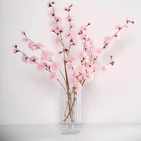 2 Branches | 42inch Carnation Flower Spray, Silk Flower Bouquet - Blush | Rose Gold