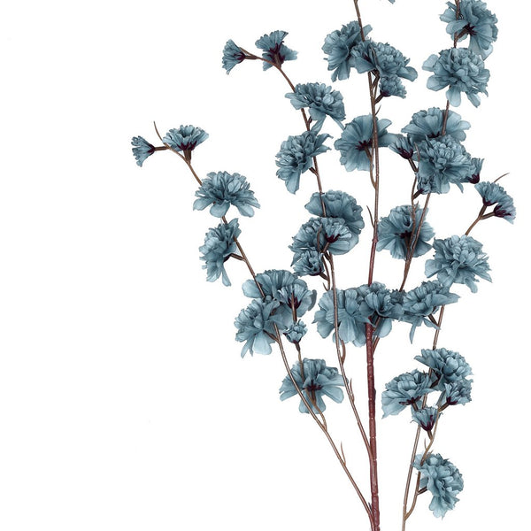 2 Branches | 42inch Dusty Blue Carnation Flower Spray, Silk Flower Bouquet#whtbkgd#whtbkgd
