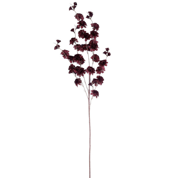 2 Branches | 42inch Burgundy Carnation Flower Spray, Silk Flower Bouquet