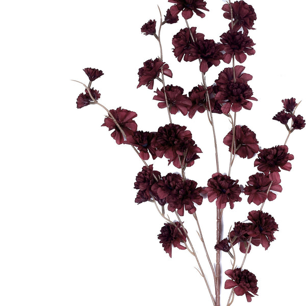 2 Branches | 42inch Burgundy Carnation Flower Spray, Silk Flower Bouquet#whtbkgd#whtbkgd