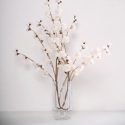 2 Branches | 42inch Ivory Carnation Flower Spray, Silk Flower Bouquet