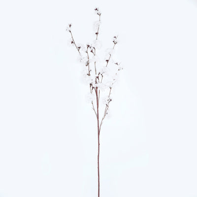 2 Branches | 42inch White Carnation Flower Spray, Silk Flower Bouquet