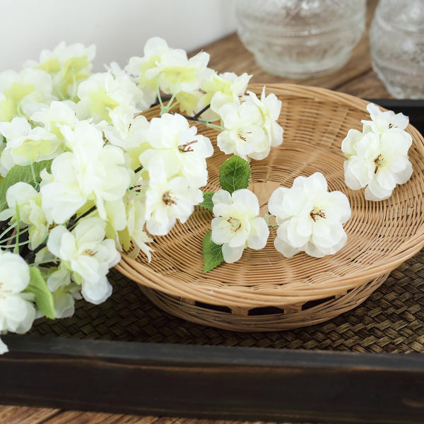 4 Bushes | 40" Tall Cream Silk Artificial Flowers Faux Cherry Blossoms Branches