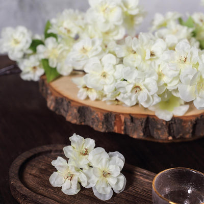 4 Bushes | 40" Tall Cream Silk Artificial Flowers Faux Cherry Blossoms Branches
