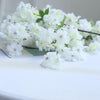 4 Bushes | 40" Tall White Silk Artificial Flowers Faux Cherry Blossoms Branches#whtbkgd