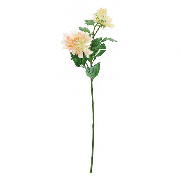 2 Pack | 30inch Cream/Blush Long Stem Artificial Dahlia Flower Spray, Rose Gold Silk Flower Bouquet