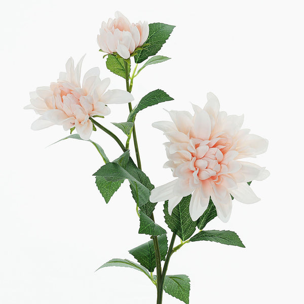 2 Pack | 30inch Blush/Rose Gold Long Stem Artificial Dahlia Flower Spray, Silk Flower Bouquet#whtbkgd