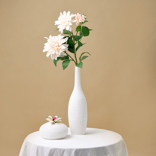 2 Pack | 30inch Blush/Rose Gold Long Stem Artificial Dahlia Flower Spray, Silk Flower Bouquet