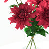 2 Pack | 30inch Burgundy Long Stem Artificial Dahlia Flower Spray, Silk Flower Bouquet