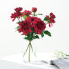 2 Pack | 30inch Burgundy Long Stem Artificial Dahlia Flower Spray, Silk Flower Bouquet