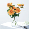 2 Pack | 30inch Orange Long Stem Artificial Dahlia Flower Spray, Silk Flower Bouquet