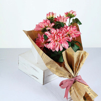 Pink Dahlia Floral Instant Pot Wrap. Premium Non-adhesive Waterproof Wrap  by Instant Wraps. Flowers Pink Nature Dahlia 