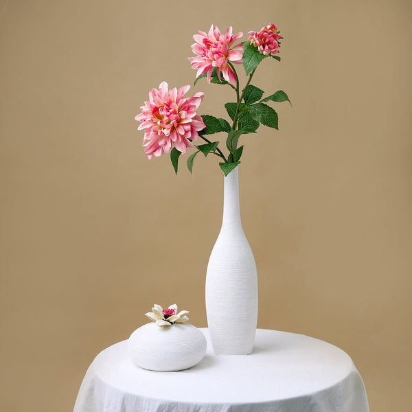 2 Pack | 30inch Pink Long Stem Artificial Dahlia Flower Spray, Silk Flower Bouquet