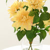 2 Pack | 30inch Yellow Long Stem Artificial Dahlia Flower Spray, Silk Flower Bouquet