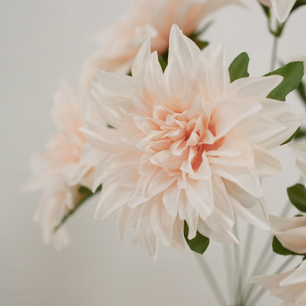 Pack of 2 | 20inch Dahlia Flower Bushes, Artificial Wedding Bouquets - Blush | Rose Gold#whtbkgd