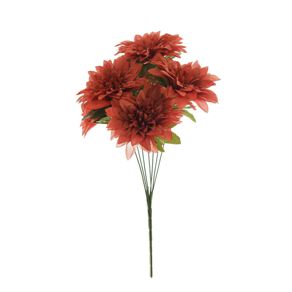 Pack of 2 | 20" Dusty Rose Terracotta Dahlia Flower Bushes, Artificial Wedding Bouquets, Dahlia Spray