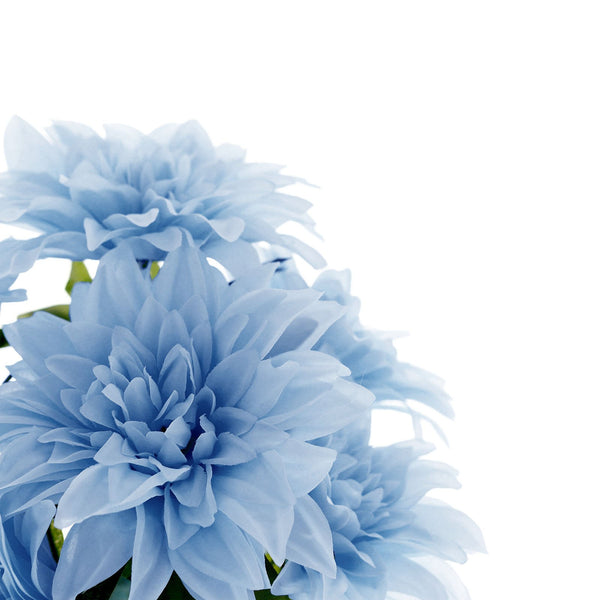 Pack of 2 | 20inch Blue Dahlia Flower Bushes, Artificial Wedding Bouquets