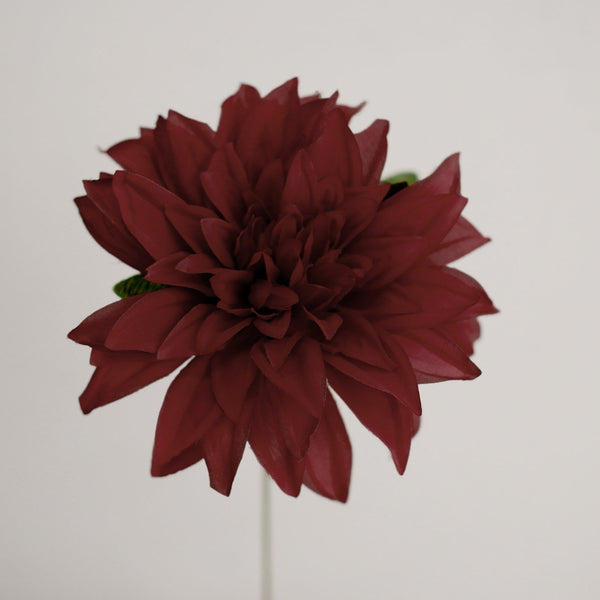 Pack of 2 | 20inch Burgundy Dahlia Flower Bushes, Artificial Wedding Bouquets