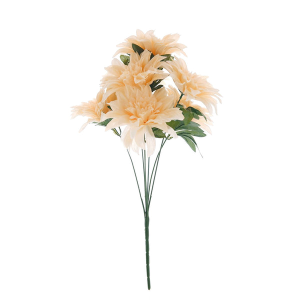 Pack of 2 | 20inch Cream Dahlia Flower Bushes, Artificial Wedding Bouquets