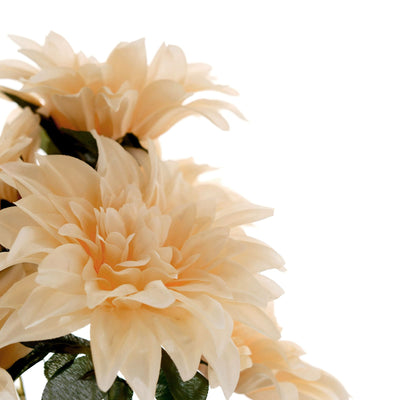 Pack of 2 | 20inch Cream Dahlia Flower Bushes, Artificial Wedding Bouquets