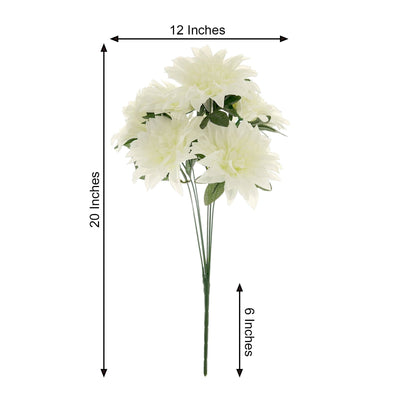 Pack of 2 | 20" Ivory Dahlia Flower Bushes, Artificial Wedding Bouquets