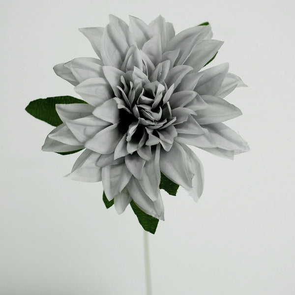 Pack of 2 | 20inch Silver Dahlia Flower Bushes, Artificial Wedding Bouquets