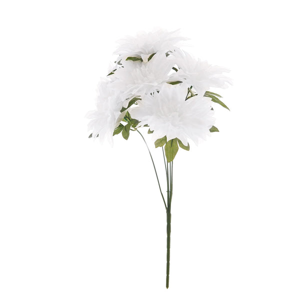 Pack of 2 | 20inch White Dahlia Flower Bushes, Artificial Wedding Bouquets