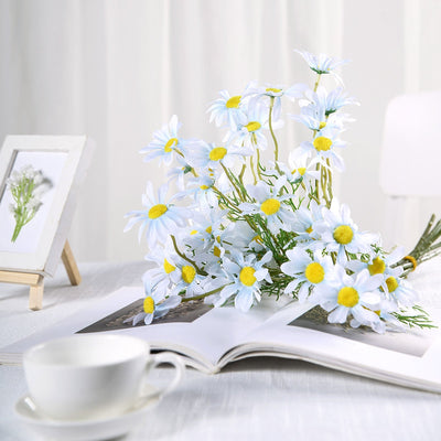 6 Bushes | 20inch Light Blue Daisy Flower Spray, Artificial Flowers Bouquet