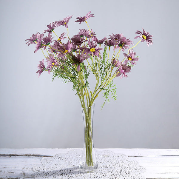 6 Bushes | 20inch Eggplant Daisy Flower Spray, Artificial Flowers Bouquet