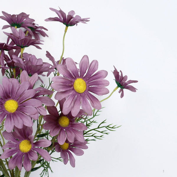 6 Bushes | 20inch Eggplant Daisy Flower Spray, Artificial Flowers Bouquet
