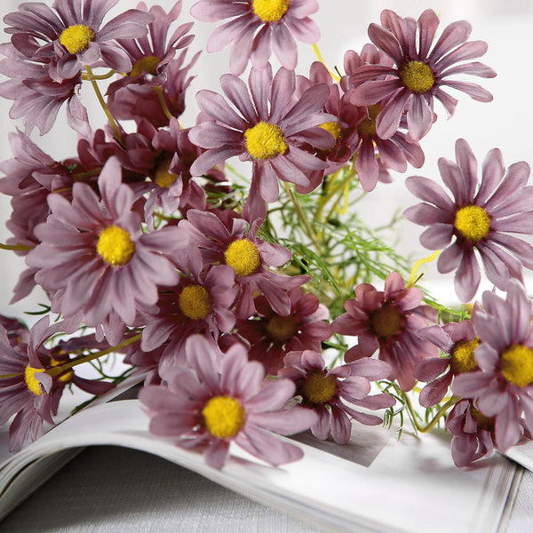 6 Bushes | 20inch Eggplant Daisy Flower Spray, Artificial Flowers Bouquet#whtbkgd#whtbkgd