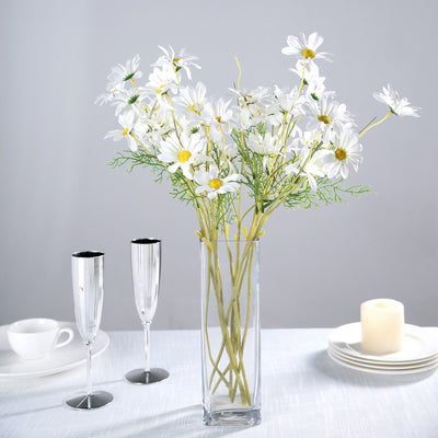 6 Bushes  20 White Artificial Daisy Flower Spray, Silk Flowers Bouqu