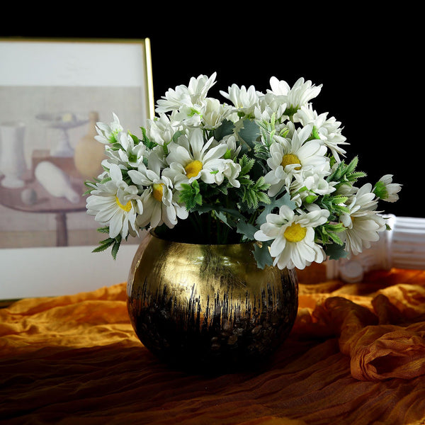 4 Bushes White Silk Daisy Artificial Flowers, DIY Wedding Flower Bouquet  Faux Flowers Floral Arrangement Vase Flowers Decor 11 Tall 