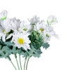 4 Pack | 11inch Artificial Daisy Flower Bushes, Silk Flowers For Vases - White | eFavorMart#whtbkgd
