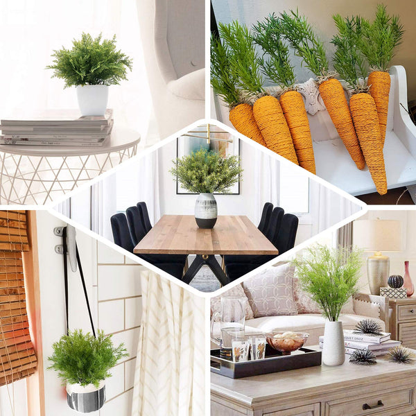 2 Bushes | 15Inch Sagebrush Faux Fern Stems, Artificial Plants Greenery Decor - Frosted Green