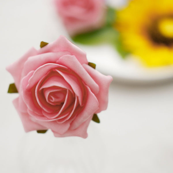 Artificial Silk Sunflowers & Foam Roses Mix Faux Flowers Box With Eucalyptus And Ivy Leaves