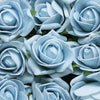 24 Roses | 2inch Dusty Blue Artificial Foam Rose With Stem And Leaves - 16 Colors#whtbkgd