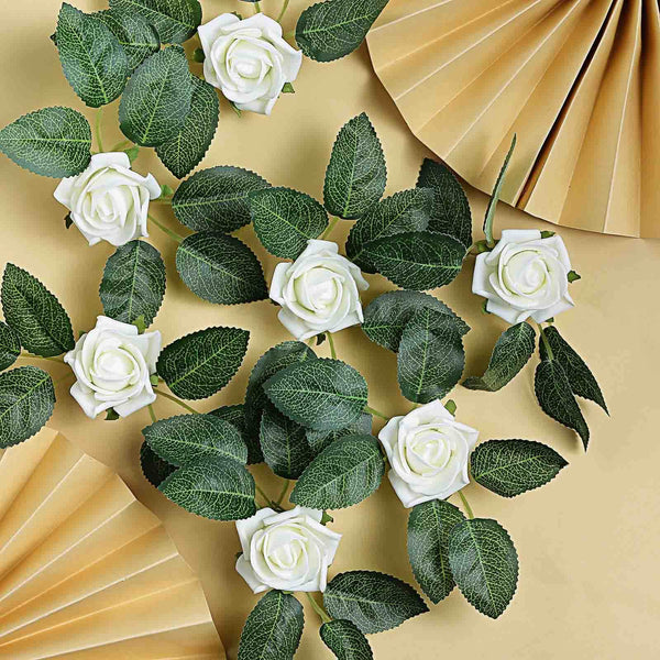 24 Roses | 2inch Artificial Foam Rose With Stem And Leaves - 16 Colors
