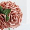 24 Roses 5inch Dusty Rose Artificial Foam Rose With Stems And Leaves 16 Colors#whtbkgd