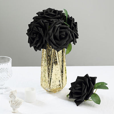 Black Artificial Silk Rose Flowers