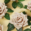 24 Roses 5inch Champagne Artificial Foam Rose With Stems And Leaves 16 Colors