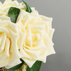 24 Roses 5inch Cream Artificial Foam Rose With Stems And Leaves 16 Colors#whtbkgd