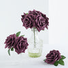24 Roses 5inch Eggplant Artificial Foam Rose With Stems And Leaves 16 Colors