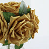 24 Roses 5inch Gold Artificial Foam Rose With Stems And Leaves16 Colors#whtbkgd