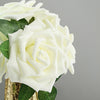 24 Roses 5inch Ivory Artificial Foam Rose With Stems And Leaves 16 Colors#whtbkgd