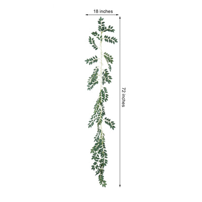 6 Feet | Honey Locust Artificial Leaf Garland - 2 pack