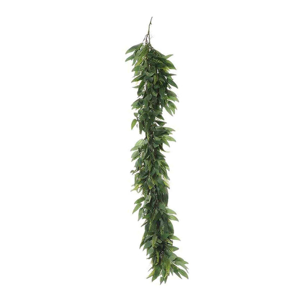 4 FT | Real Touch Willow & Frond Leaves Green Artificial Garland