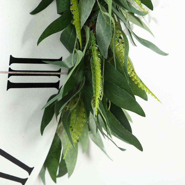 4 FT | Real Touch Willow & Frond Leaves Green Artificial Garland